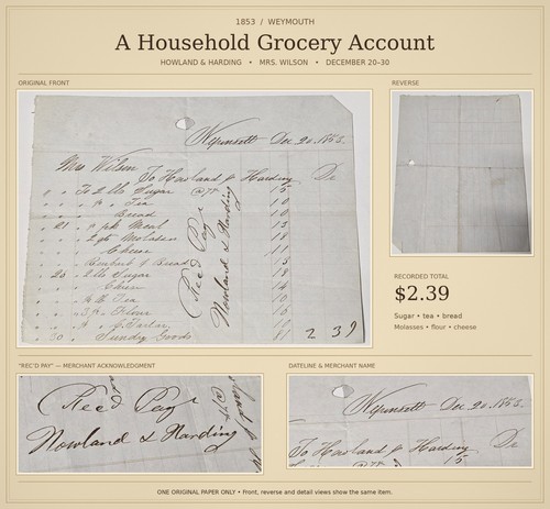 1853 weymouth ricevuta - 1853,