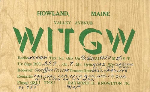 Scheda radio qsl - scheda, 1953